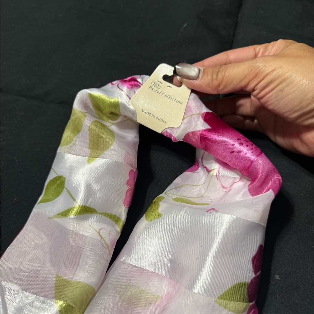 Accessory Collective Pink and Green Floral Scarf